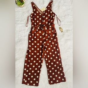 Women Sleeveless Jumpsuit, Wide leg, Belted Cropped long romper.